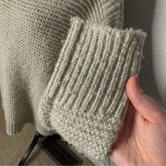 Tommy Bahama Boat Neck Wool Sweater Knit Women Size L Gold Metallic Relaxed Fit - Picture 7 of 9